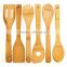 SP6-206 /6 Pieces Bamboo Kitchen Serving Utensil Set , Bamboo Spatula Set /Spoon Set With Holder