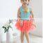 Summer New Style Three Flowers Cotton Girls Princess Dress Vest Dress