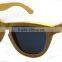 2016 Fashionable 100% handmade yellow frame oem cat eye wooden male sunglasses dropshipping for ladies