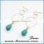 natural gemstone earring stud jewelry real turquoise green stone earring