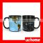 UCHOME 2016 New Magic Ceramic World Map Color Changing Mug,Creative Heat Transfer Printing Cup