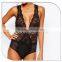 2016 Wholesale New Design women black lace bodysuits