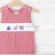 Baby boy wear clothes red plald sleeveless boat smocked shorts romper set