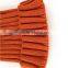 Myfur Orange Warm Ribbed Knit Hat with Natural Raccoon Fur Ball Top