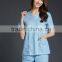 2016 Juqian custom high end V neck green usually Hospital Nursing Scrubs Nursing Uniforms