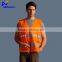 High Visibility Neon Orange Safety Vest with Reflective Strips and LED Light