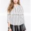 latest fashion ladies vertical stripe office blouse designs low price
