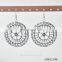 New design hollow disc crystal earring big round flower earring