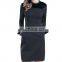 Black lace trumpet sleeves ladies day dress elegant office ladies dresses