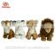 Simulation mini assorted stuffed plush jungle animal wild white tiger/lion/leopard toys set