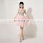 New Fashion Cap Sleeve Sparkling Beading Open Back Crystal Short Lace Party Dress AJ037