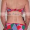 Retro Red Abstract Print Bandeau 2PC Bikini Swimsuit