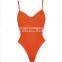 Vintage Solid Basic One-Piece Bikini Woman Sexy Push Up Swimsuit Tight G String High Waist Swimsuit Student Summer Beach