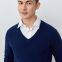 Легкий чистый темно-синий свитер для мужчин весной из 100% Cashmere для фитнеса