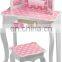Kid Wooden Vanity Set with Tri-Fold Mirror and Chair