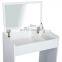 Multi-purpose Dressing Table Set Padded Stool With Flip-up Mirror