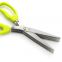 Professional Stainless Steel 5 Blades Kitchen tailor Scissors Herb Scissors With Comb