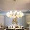 Nordic Minimalist Living Room Bedroom White Romantic Iron Glass Ball Chandeliers Pendant Lamp