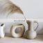 Hot Sales INS Nordic Unique Plain Color Creative Home Decoration Flower Arrangement Ceramic Flower Vases