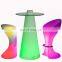 Coffee Shop Hotel Led Bar Furniture Cocktail Tables and Chairs Led Glow Waterproof Bar Table