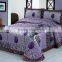 3 Pcs Gorgeous Jaquard Flower Quilt Bed Set In Rose Color or Purple Color