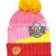 2015 Autumn Winter Newest Four Color Mixed Baseball Cup Applique Pom Pom Style Kids Knitted Wool Hat