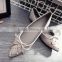 fashion silver rhinestone bridal low heel wedding shoes