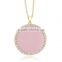Monogtammed Personalized Pave Rhinestone Disc Necklace