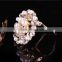 Wedding jewelry zinc alloy multilayer rhinestone pearl full jewelled fancy scarf clip brooch pin                        
                                                                                Supplier's Choice