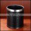 Home stick leather trash can store, black, leather, stainless steel hotel, guest room, garbage can.