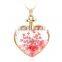 Fashion Creative Elegant Flower Pendant Necklaces DIY Heart Glass Pendant Womens Dried Flower Floating Memory Living Necklace