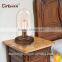 Home decoration retro rustic style wooden table lamp, antique vintage wooden base table light With Edison Bulb