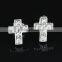 austrian crystal gold stud cross vintage earrings