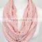 Popular Selling 100% Polyester Solid Color Lady Infinity Lace Scarf
