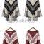 2015 European Geometric tassel bat sleeve cape coat long knit sweater