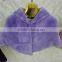 Children rex rabbit fur cape with fur hood /wholesale and retail