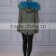 Solid Color Fox Fur Lined Parka With Real Raccoon Fur Hood Collar Supplier's Choice
