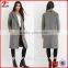 2015 New apparel fashion designs grey longline winter coats for woman