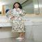 Printed Garments Trumpet Flower Parton Home Bathrobe