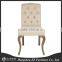 Hot sale vintage style ancient fabric square back dining chair