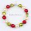 Lovely Chunky Beads Bubblegum Necklace with flower Pendant for Child Wholesales necklace for baby Girls