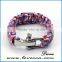 metal charm paracord bracelet, stainless steel survival paracord bracelet metal buckle