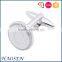 2016 wholesale laser letter mental silver cufflinks