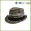 High Quality Gentlemen Wool Cap Felt Available Fedora Check Hats For Temperament With Bowknot Made In China