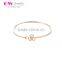 Custom Metal Three Clover Fashion Jewelry Gold Plated Bangles With Clear Cz