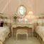 European style antique finished handmade children wooden carved girl princess twins - bed design with gold rim - BF07-70358