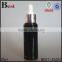 wholesale light resistant 30ml black glass bottle natural oil pump 30ml black glass bottle