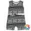 Black And White Aztec Print Kids Summer Jumpsuits Boutique Baby Boy Clothes Clothing Wholesale Price