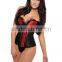 Women's Embroidered Blue Montage Overbust Corsets Waist Trainer