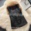 2016 Europe Hot Sale Latest Design Winter Sheep Leather With Faux Fox Fur Collar Vest Fashion Warm Woman Vest